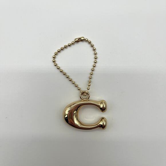 COACH Signature Bag Charm, Large Gold - Picture 4 of 5